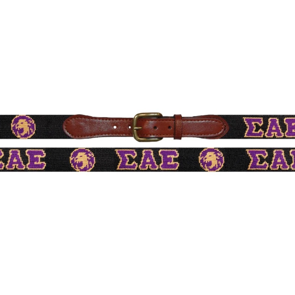Smathers & Branson ΣΑΕ Needlepoint Belt Sigma Alpha Epsilon Fraternity Size 36
